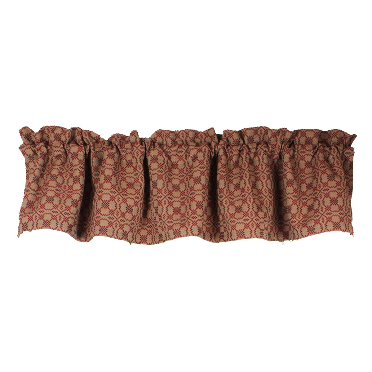 Kendall Jacquard Red Valance - Home Collections by Raghu