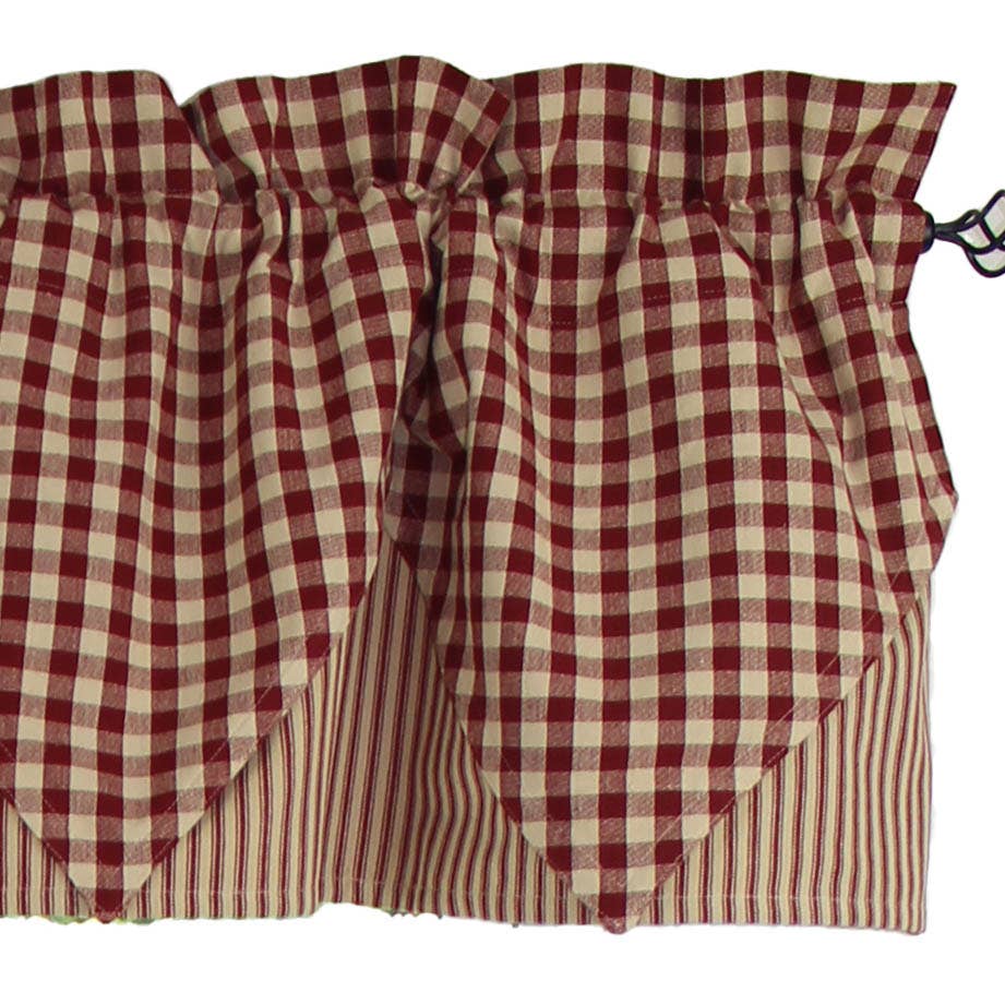 Heritage House Check Barn Red Barn Red - Nutmeg Valance  - Home Collections by Raghu