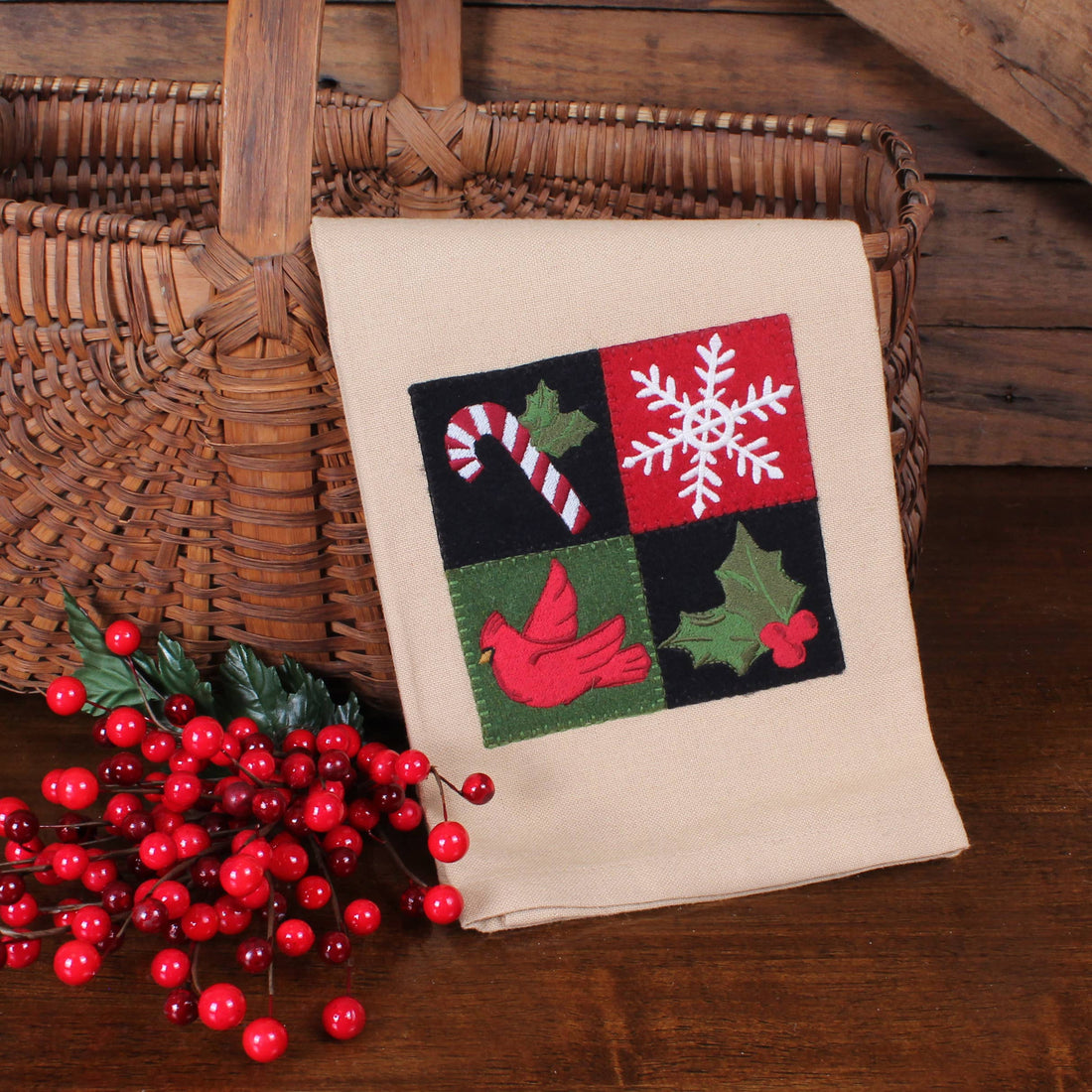 Holiday Motifs Towel- Set of Two - Home Collections by Raghu