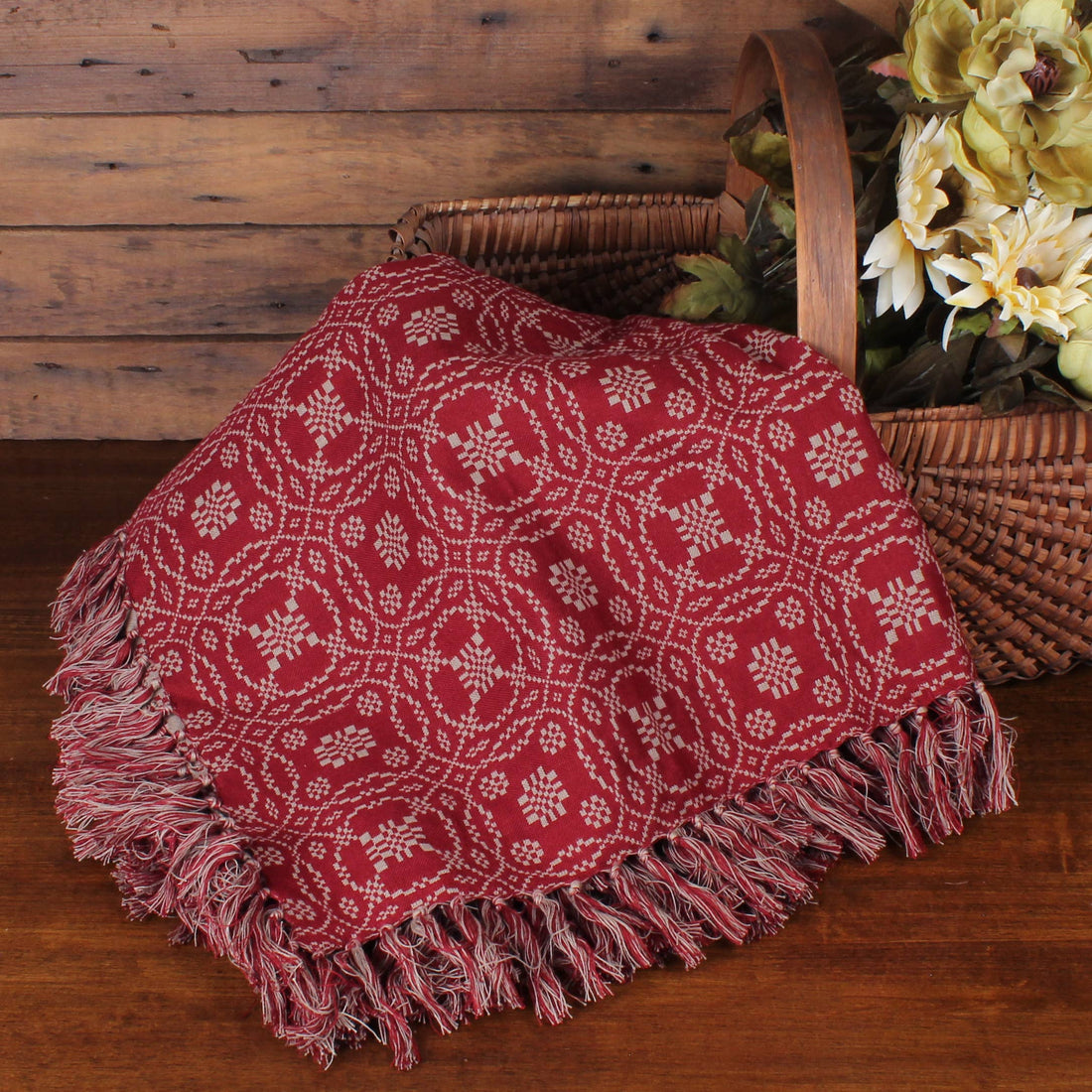 Lover's Knot  Barn Red Throw - Home Collections by Raghu