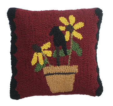Crow Flowers Pot Hooked Pilow - Home Collections by Raghu