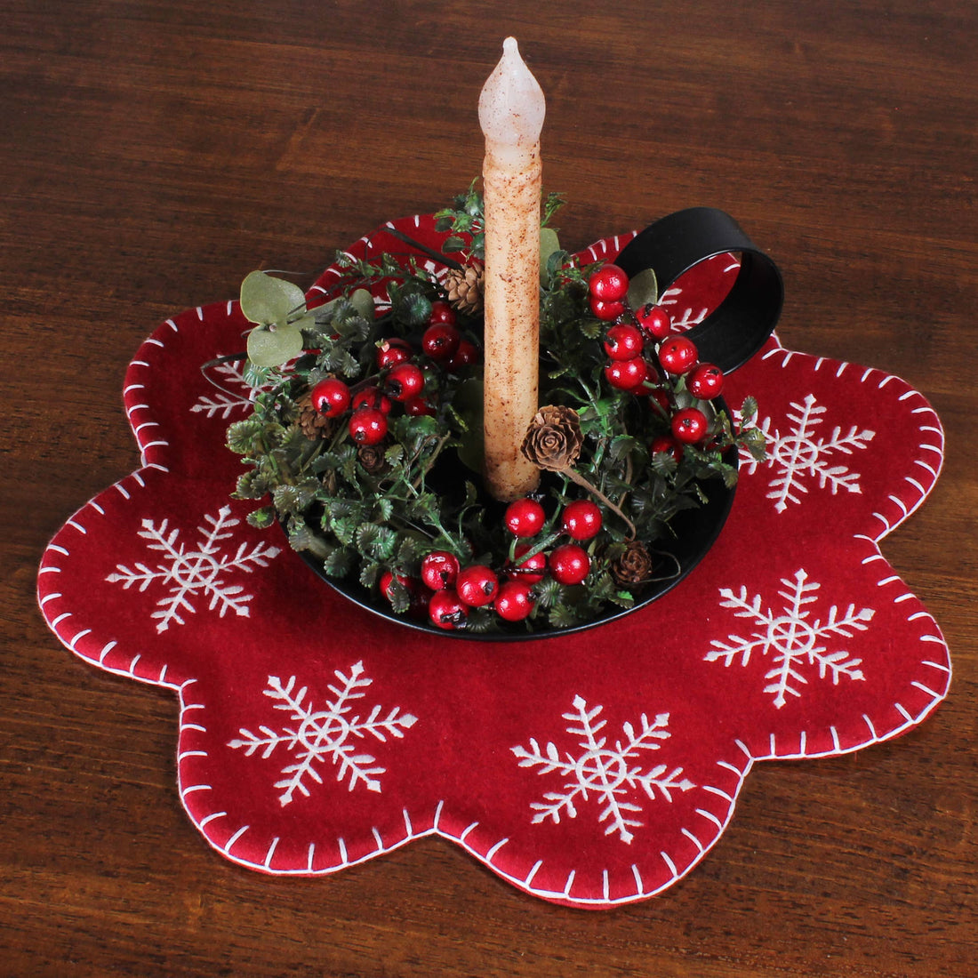 Snowflake Candle Mat- Set of Two - Home Collections by Raghu