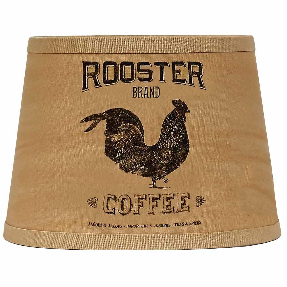 Tea Dyed Rooster Brand 10" Lampshade - Home Collections by Raghu