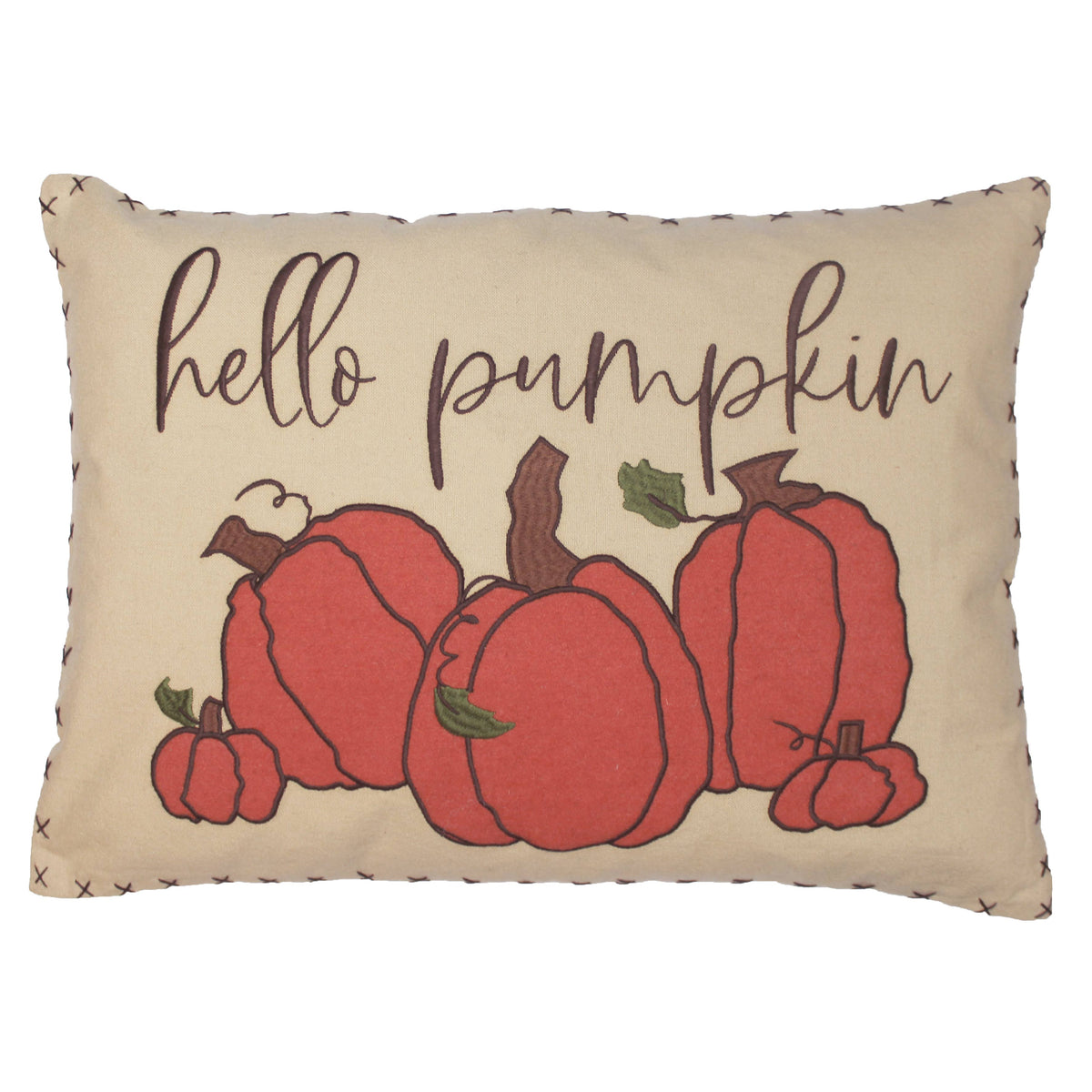 F hello pumpkin pillow 14 Inx20 In - Home Collections by Raghu