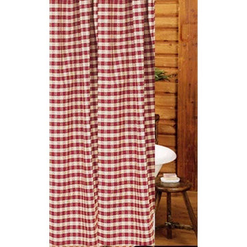 Barn Red-Nutmeg Heritage House Check Barn Red Shower Curtain - Home Collections by Raghu