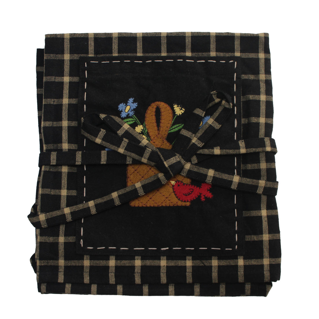 Red Bird Basket Half Apron - Home Collections by Raghu