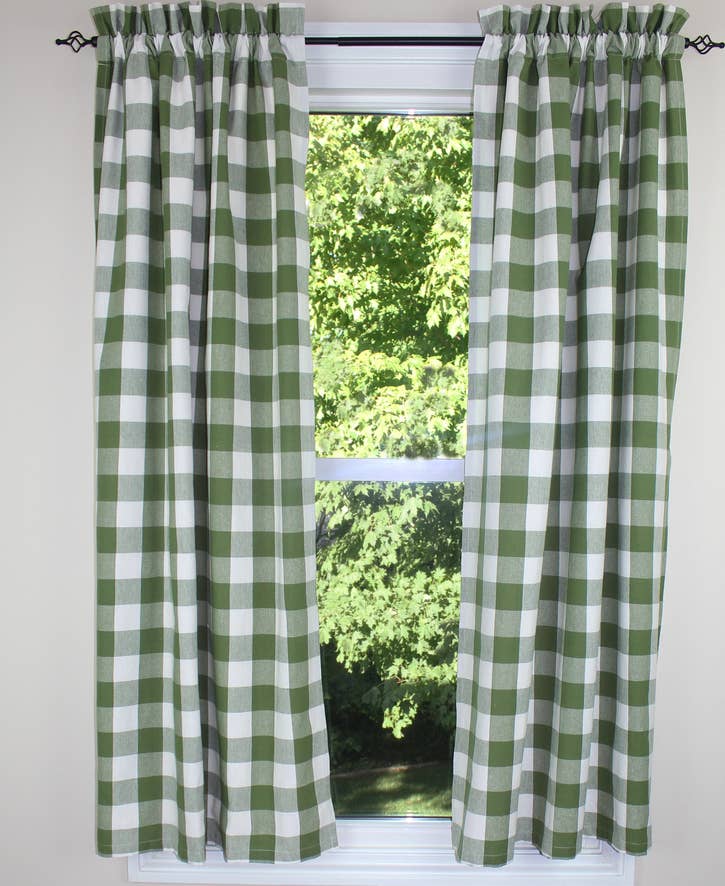 Buffalo Check Sage Sage Panels  - Home Collections by Raghu