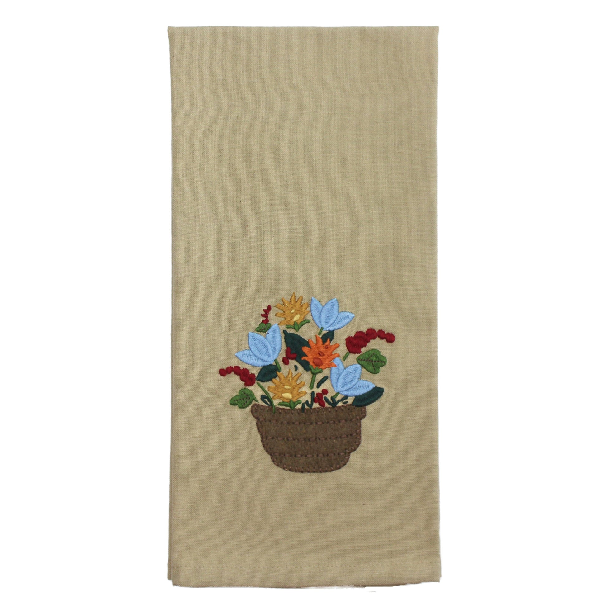 Floral Basket Towel- Set of Two - Home Collections by Raghu