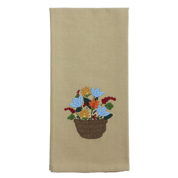 Floral Basket Towel- Set of Two - Home Collections by Raghu