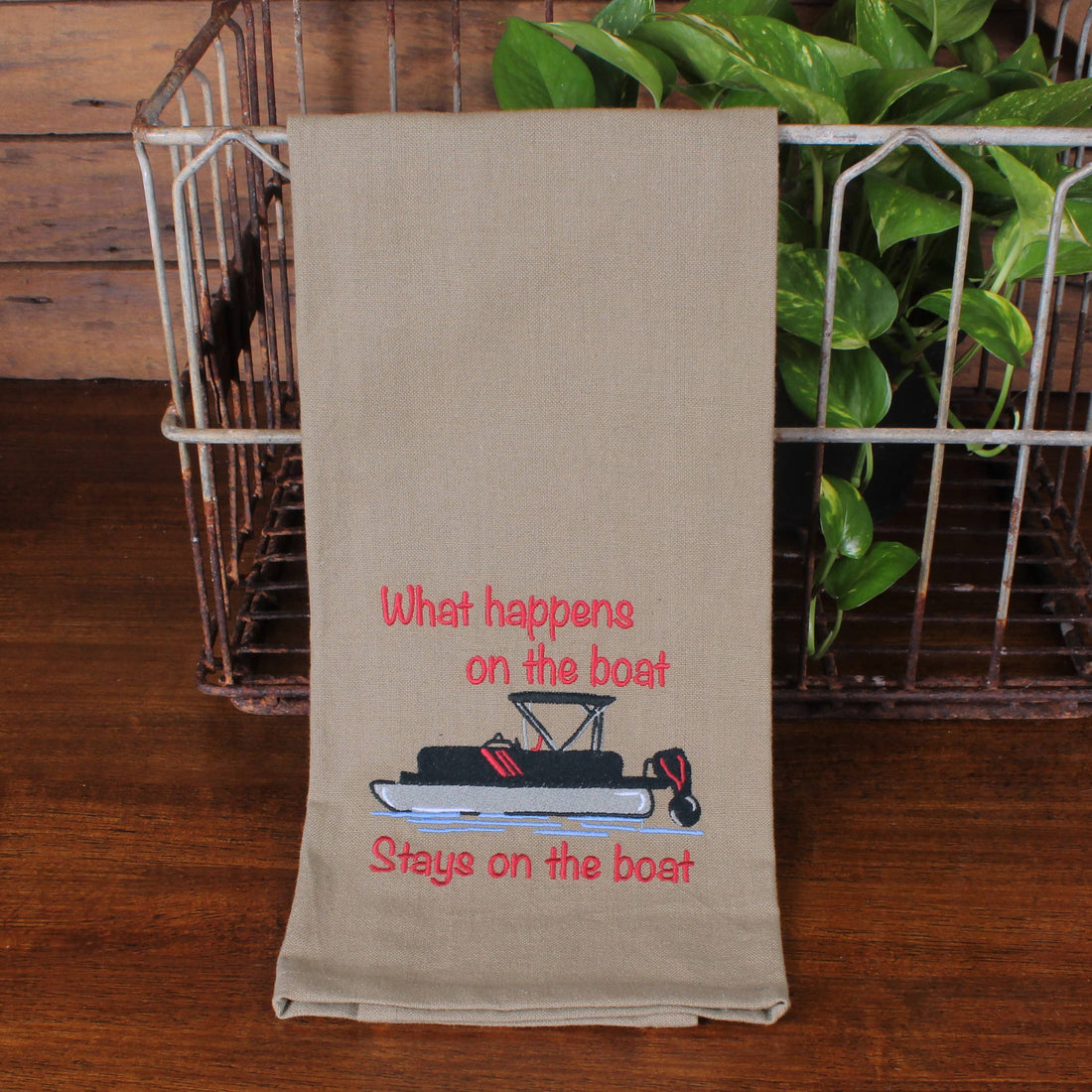 What happens on Boat Towel- Set of Two - Home Collections by Raghu