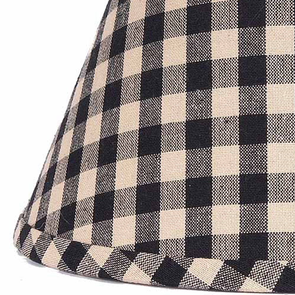 Black-Nutmeg Heritage House Check Black 6" Lampshade - Home Collections by Raghu