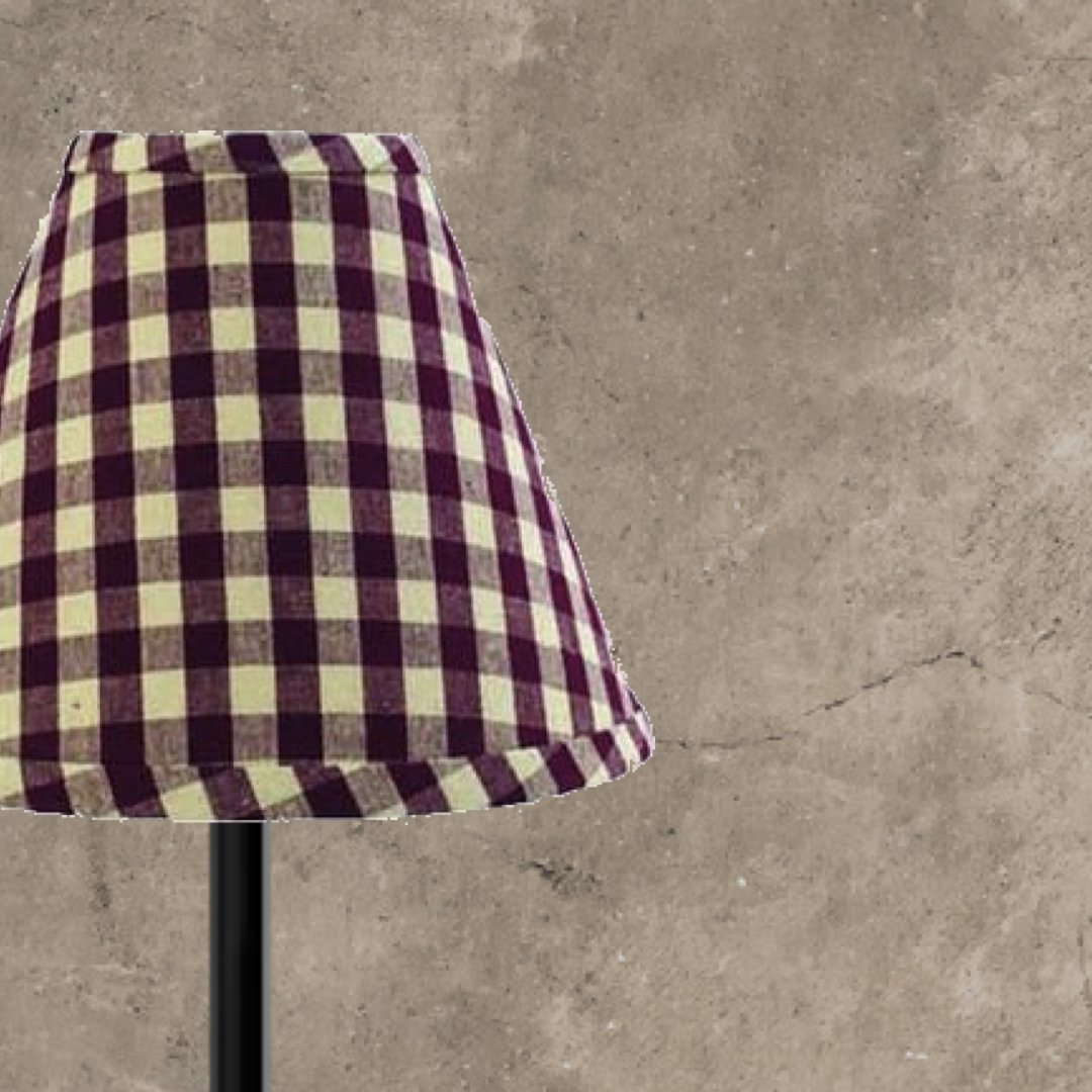 Barn Red-Nutmeg Heritage House Check Barn Red 6" Lampshade - Home Collections by Raghu