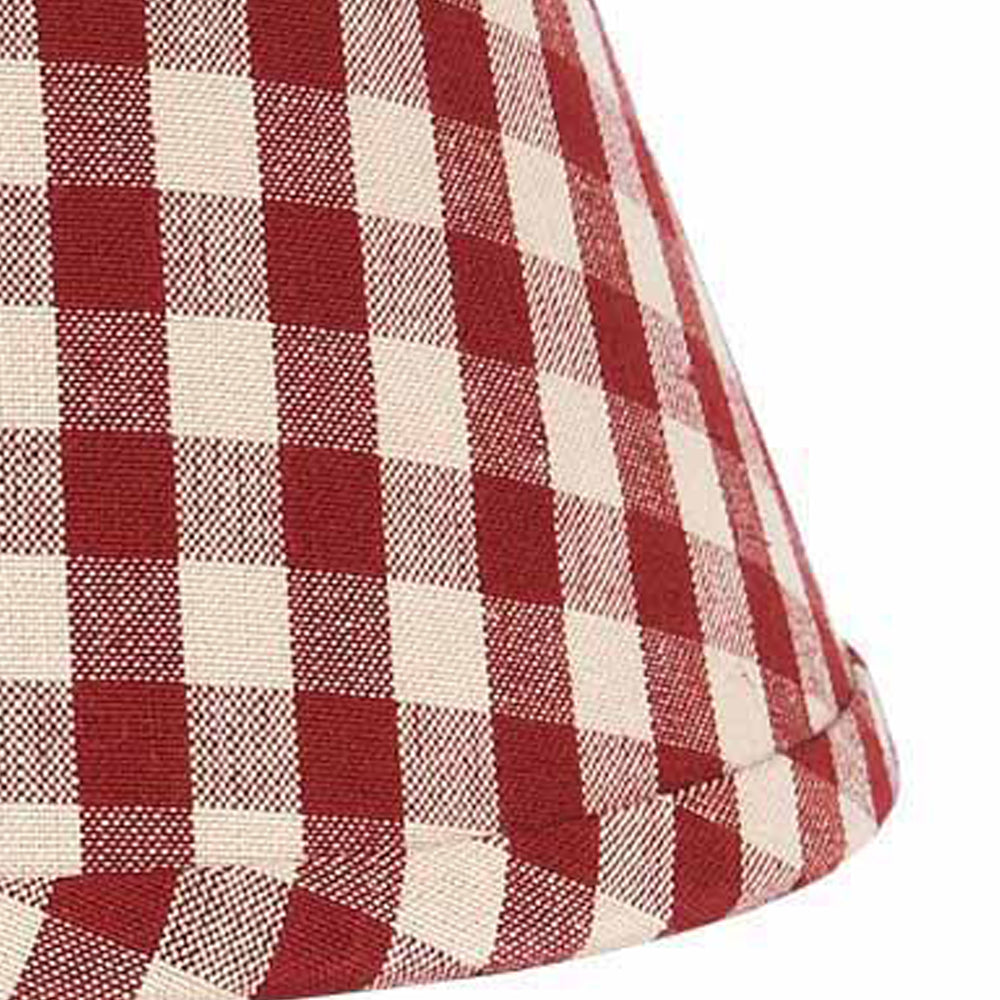 Barn Red Nutmeg Heritage House Check Barn Red 6" Lampshade - Home Collections by Raghu