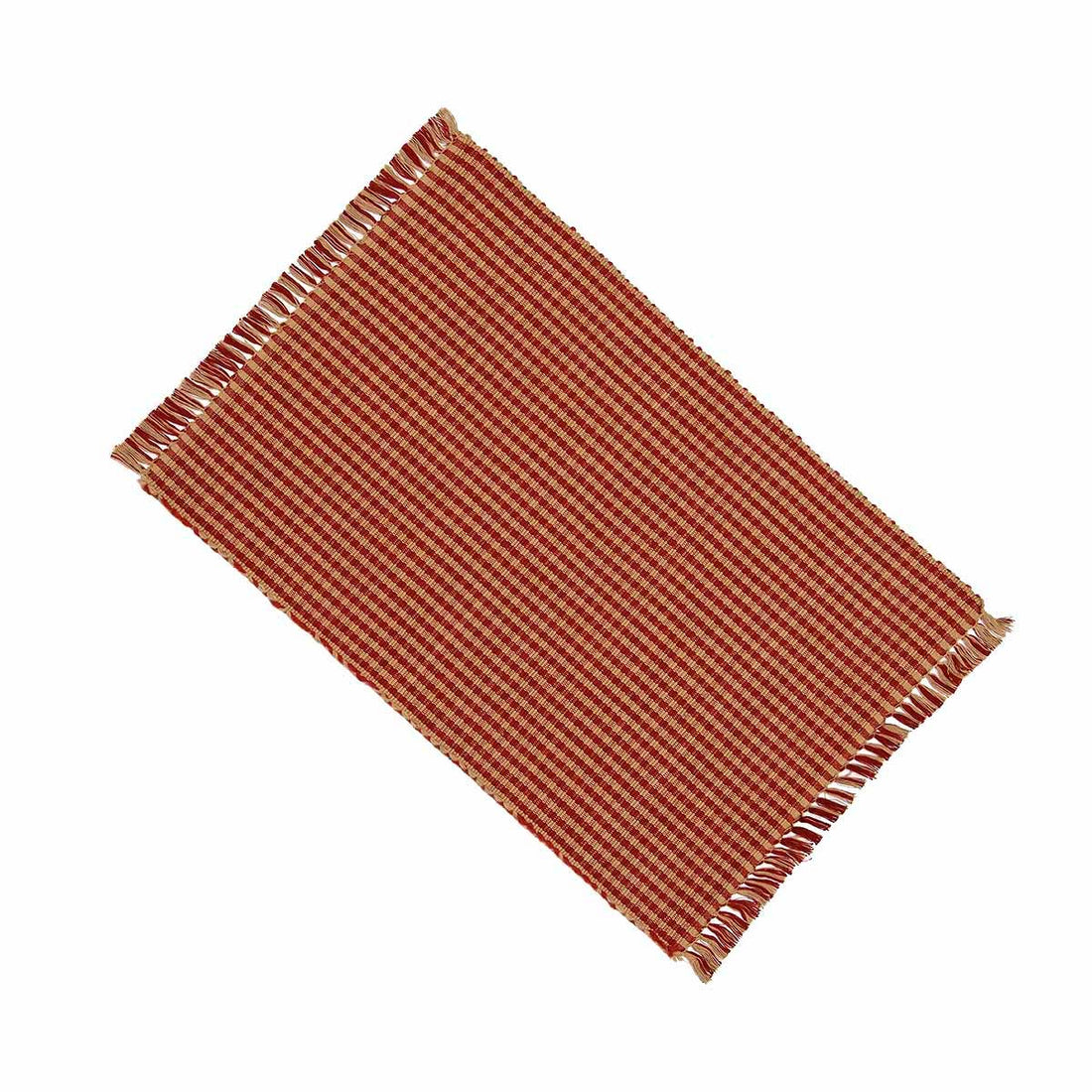 Barn Red Oat Newbury Gingham Placemat Set Of Six - Home Collections by Raghu