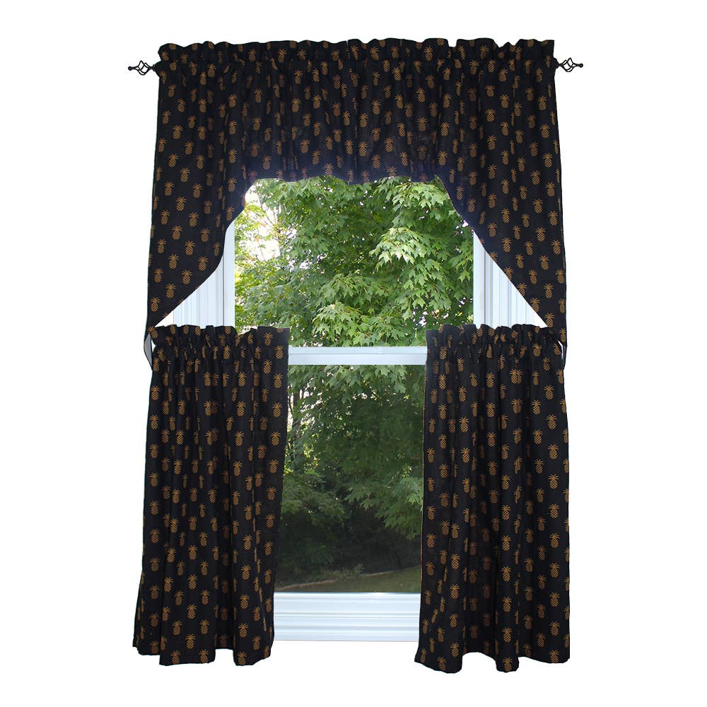 Pineapple Town Black Swag - Home Collections by Raghu