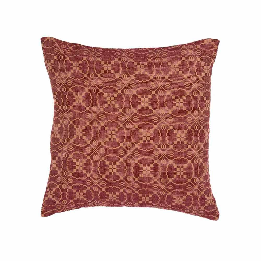 Barn Red-Tan Marshfield Jacquard Pillow Cover - Home Collections by Raghu