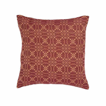 Barn Red-Tan Marshfield Jacquard Pillow Cover - Home Collections by Raghu