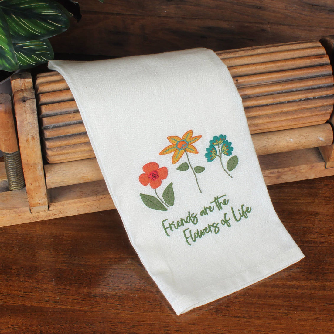 Flowers Friends Towel- Set of Two - Home Collections by Raghu