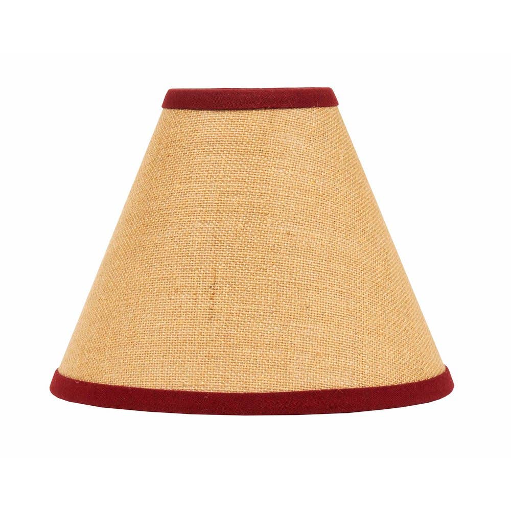 Barn Red - Wheat Burlap Stripe 14" Lampshade - Home Collections by Raghu