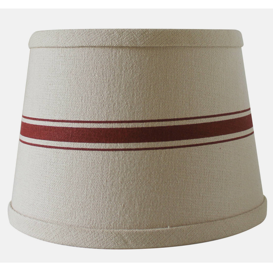 Grain Sack Stripe Oat - Barn Red Lampshade  - Home Collections by Raghu