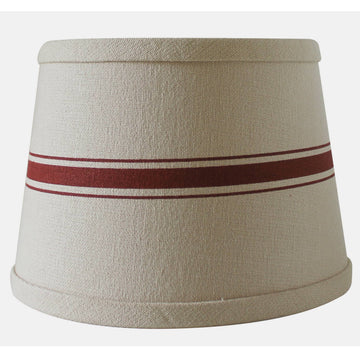 Grain Sack Stripe Oat - Barn Red Lampshade  - Home Collections by Raghu