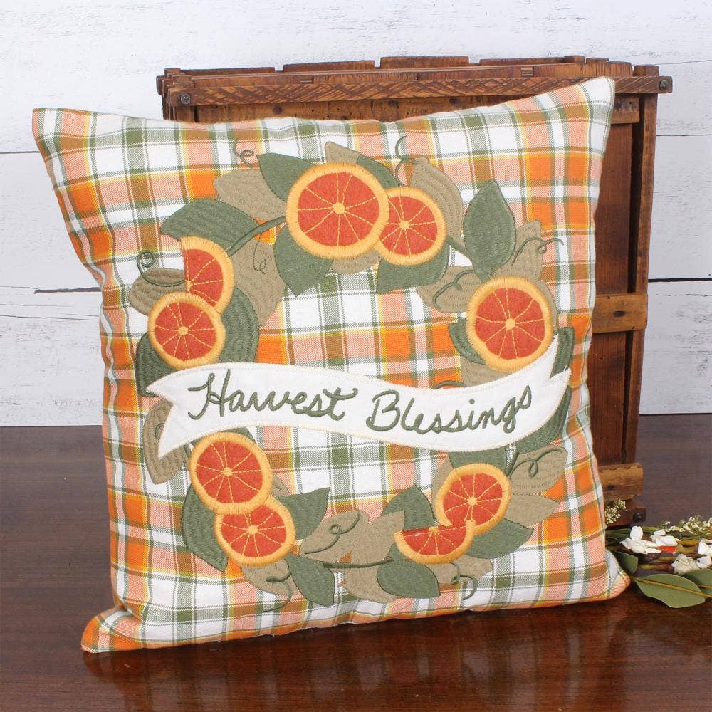 Fall Harvest Wreath Pillow 14 In PL810539