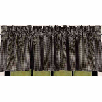 Black - Oat Newbury Gingham Valance - Lined - Home Collections by Raghu