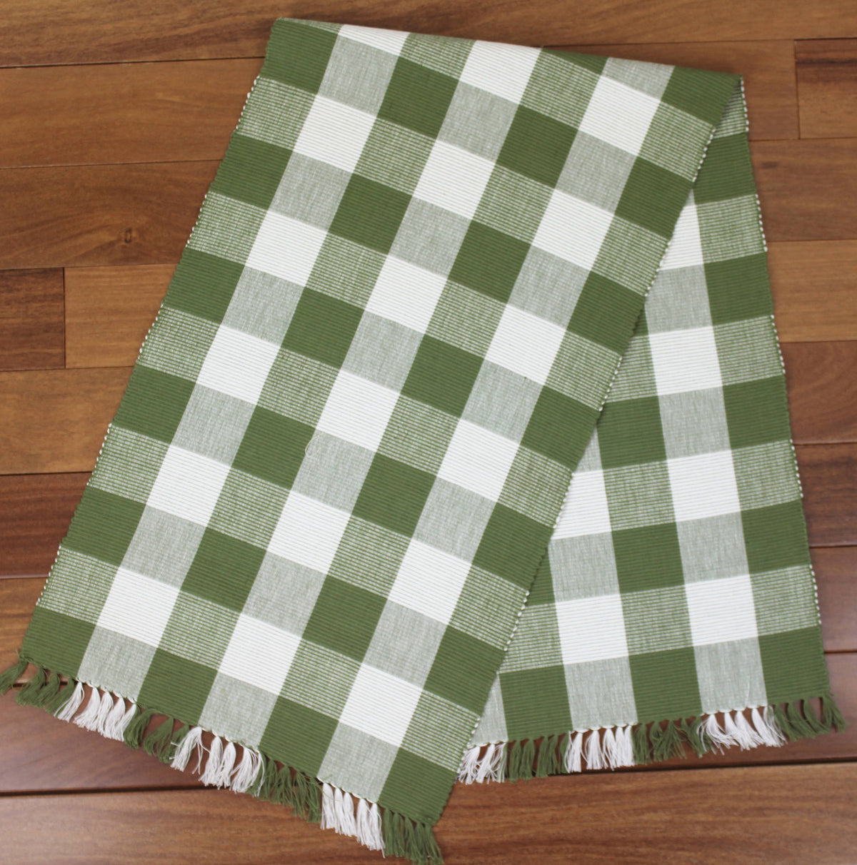 Buffalo Check Sage Sage Table Runner   - Home Collections by Raghu