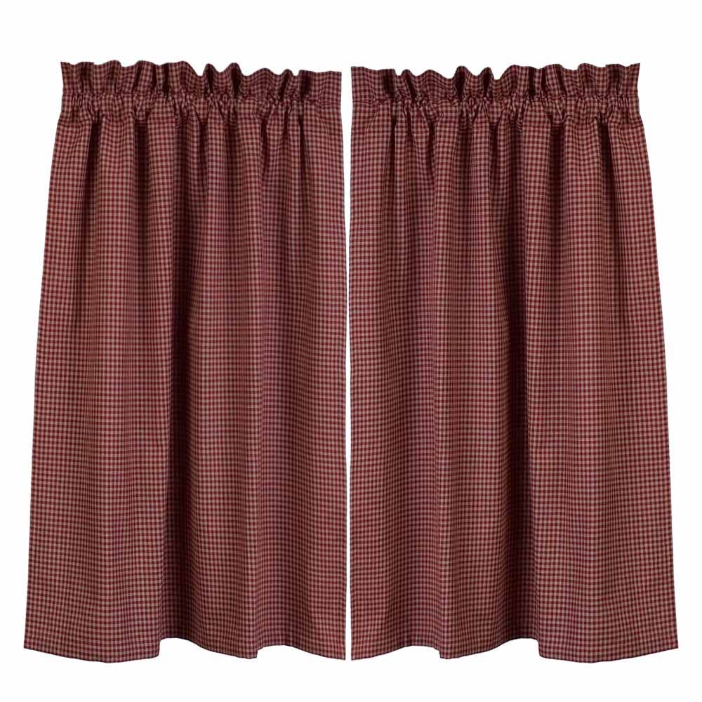 Barn Red-Oat Newbury Gingham 36" Tiers - Lined - Home Collections by Raghu