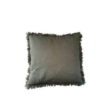 Moss Square Frayed Pillow