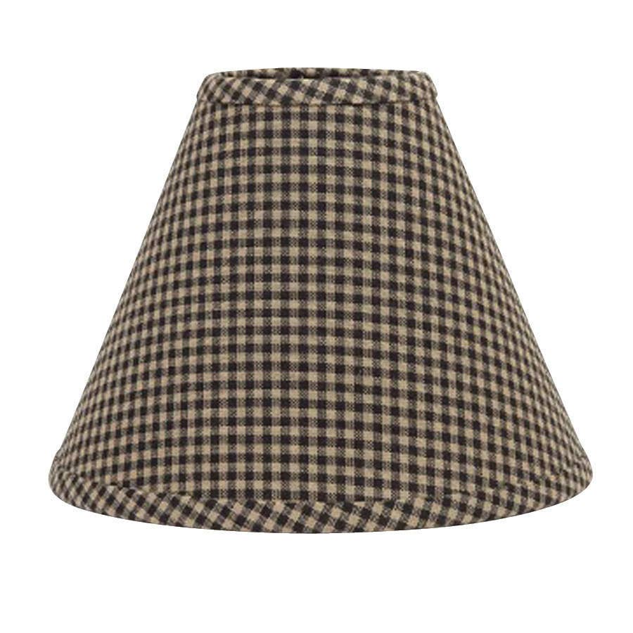 Black - Oat Newbury Gingham 14" Lampshade - Home Collections by Raghu