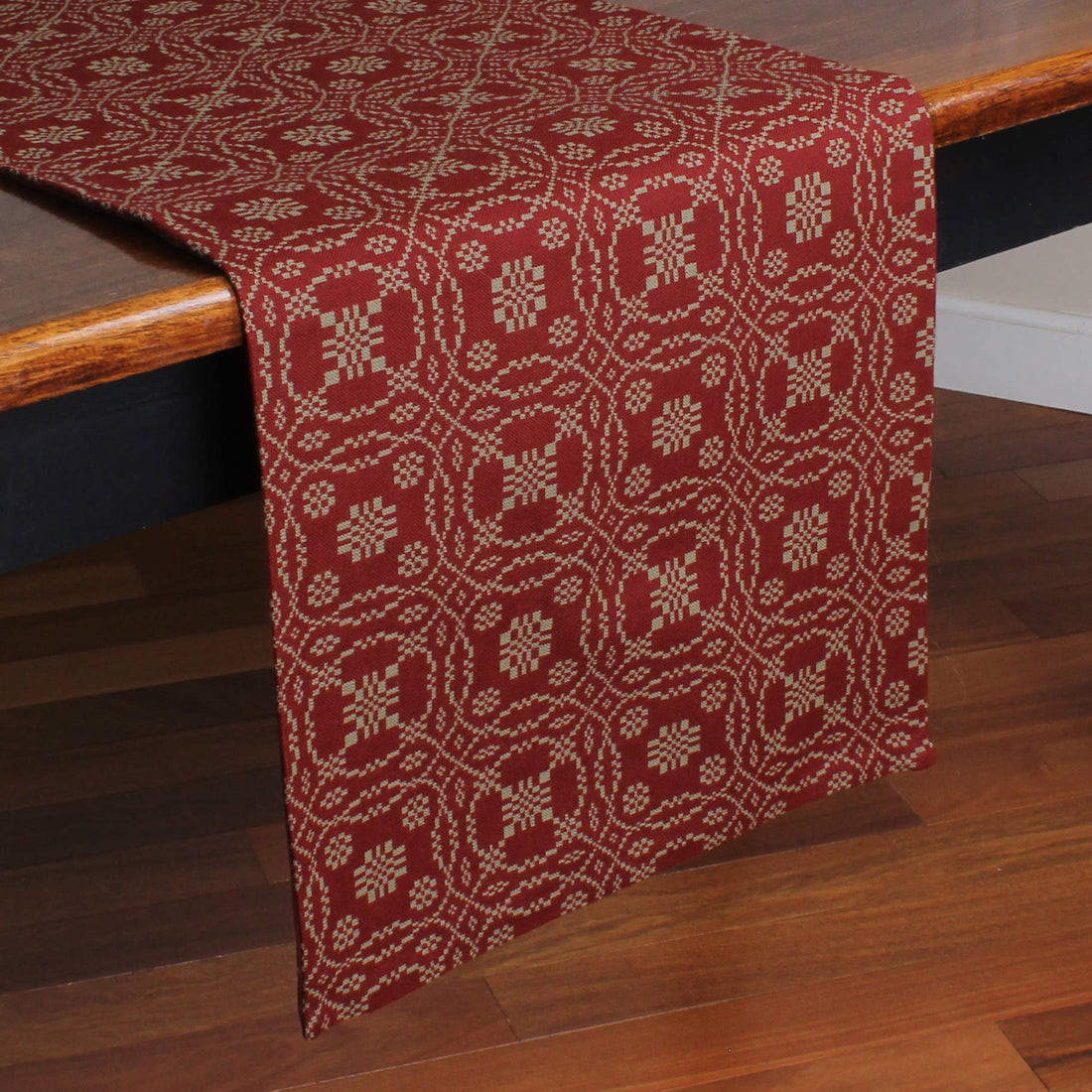 Lover's Knot  Barn Red Table Runner - Home Collections by Raghu