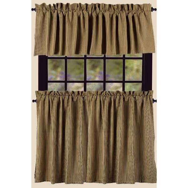 Black-Nutmeg York Ticking 36" Tiers - Lined - Home Collections by Raghu