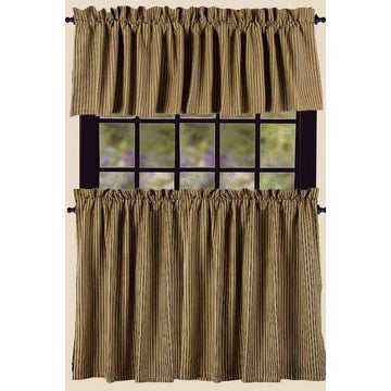 Black-Nutmeg York Ticking 36" Tiers - Lined - Home Collections by Raghu