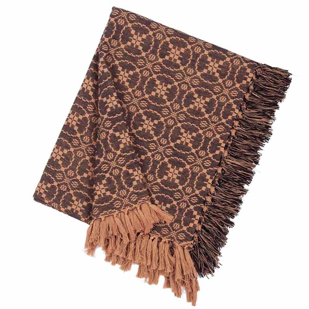 Black Tan Marshfield Jacquard Afghan - Home Collections by Raghu