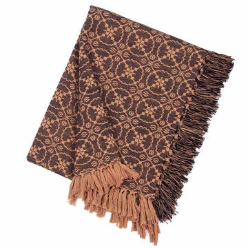 Black Tan Marshfield Jacquard Afghan - Home Collections by Raghu
