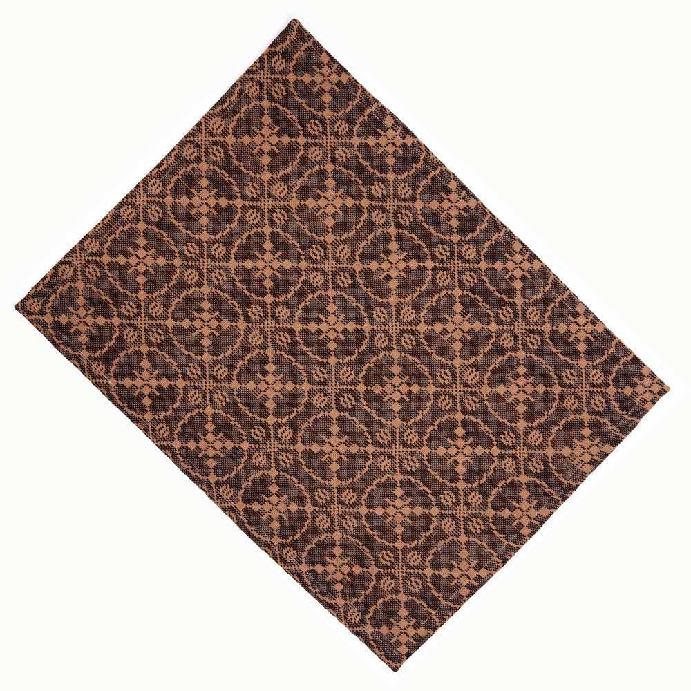Black-Tan Marshfield Jacquard Placemat - Set of Six - Home Collections by Raghu