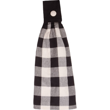 Black Buttermilk Buffalo Check Tab Towel TT510011