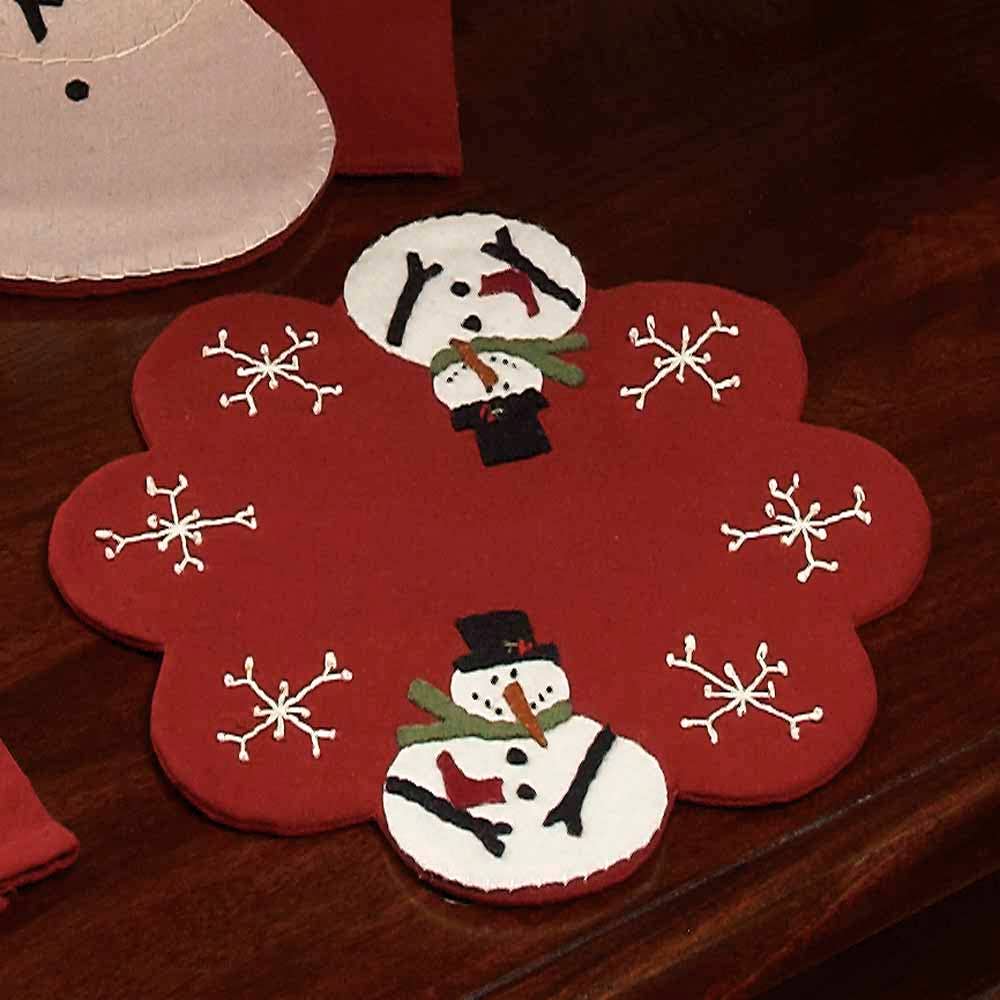 Snow Guy Candle Mat - Set of Two - Home Collections by Raghu