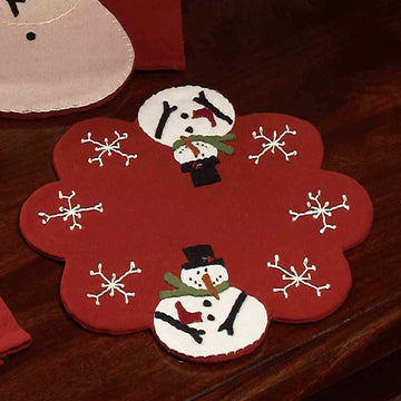 Snow Guy Candle Mat - Set of Two - Home Collections by Raghu