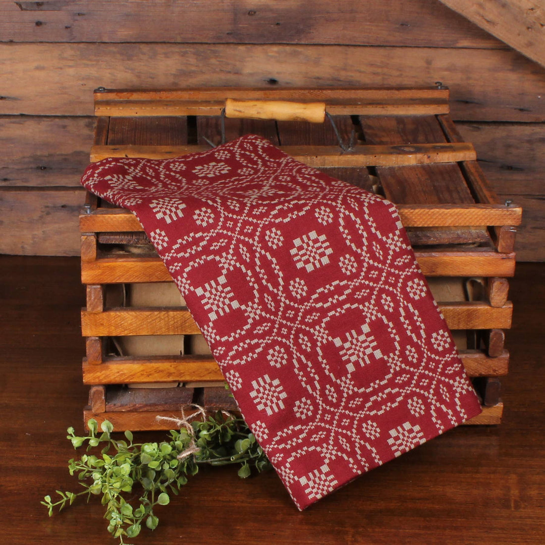 Lover's Knot  Barn Red Towel - Home Collections by Raghu