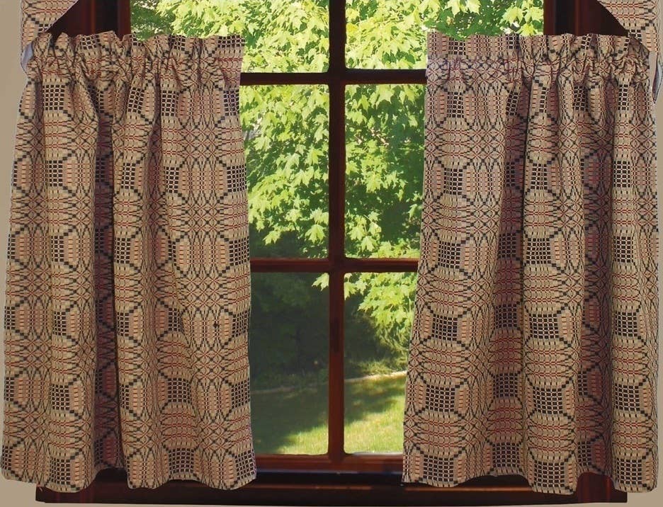 Trenton Jacquard Nutmeg Black Red Tiers  - Home Collections by Raghu