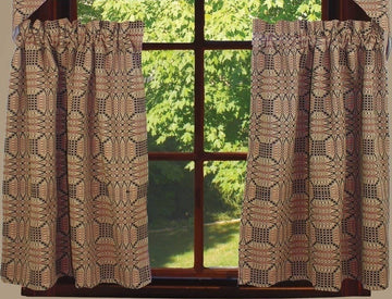 Trenton Jacquard Nutmeg Black Red Tiers  - Home Collections by Raghu