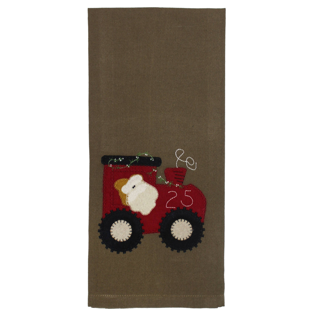 Santa in Tractor Towel- Set of Two - Home Collections by Raghu