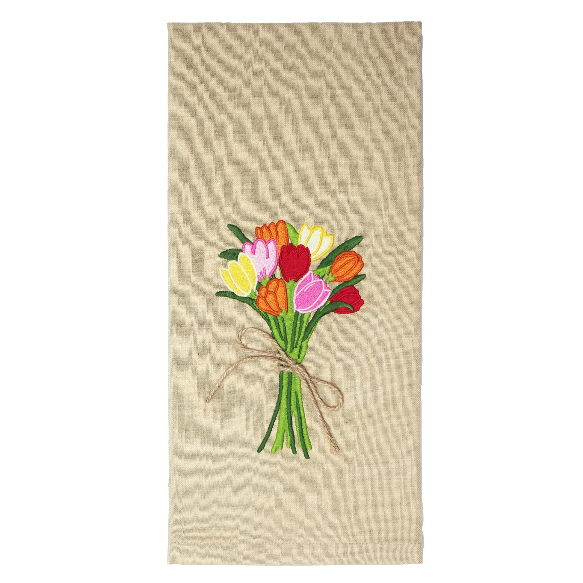 Tulips Towel- Set of Two - Home Collections by Raghu