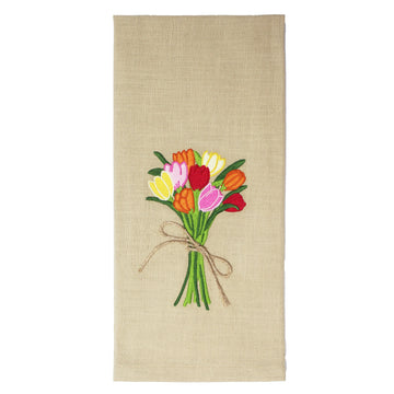 Tulips Towel- Set of Two - Home Collections by Raghu