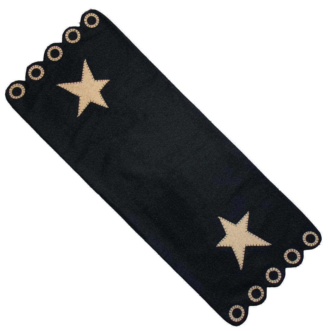 Black & Tan Star Table Runner - Home Collections by Raghu