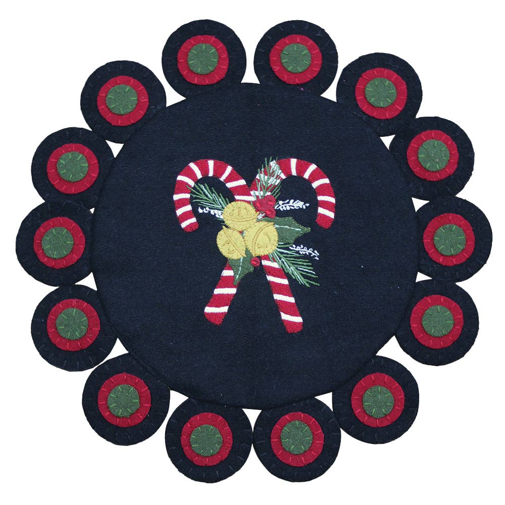 Candy Canes  Candle Mat - Home Collections by Raghu