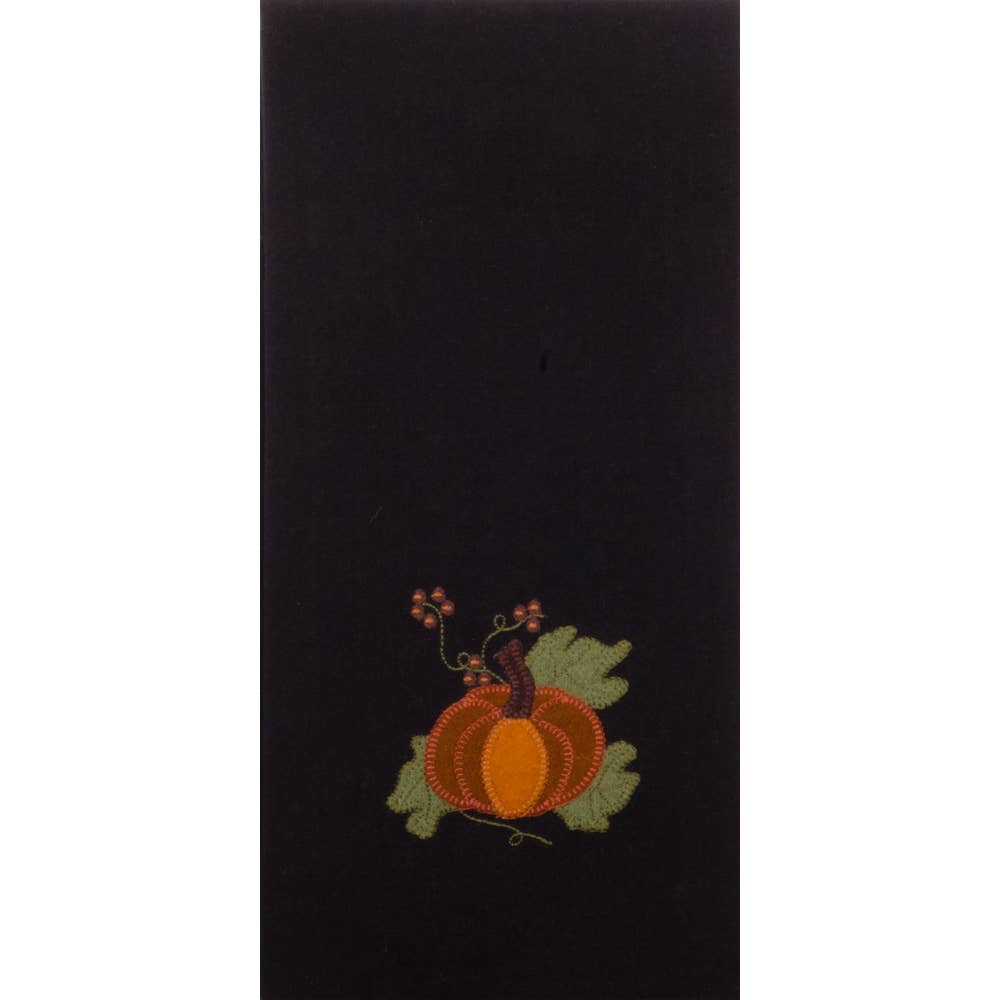 Pick A Pumpkin Towel Black - Set of Two - Home Collections by Raghu