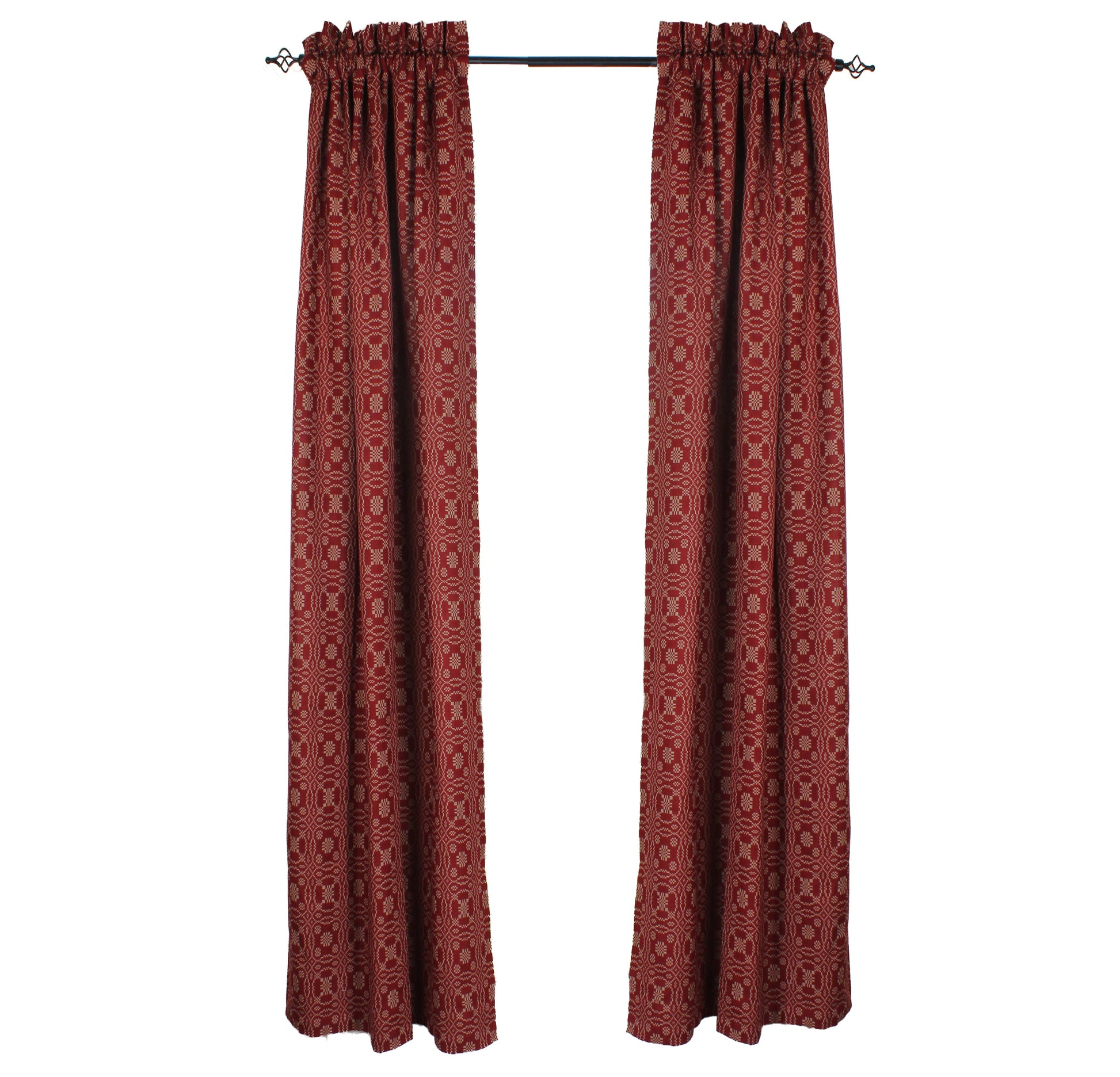 Lover's Knot  Barn Red 86 In panels- Lined - Home Collections by Raghu
